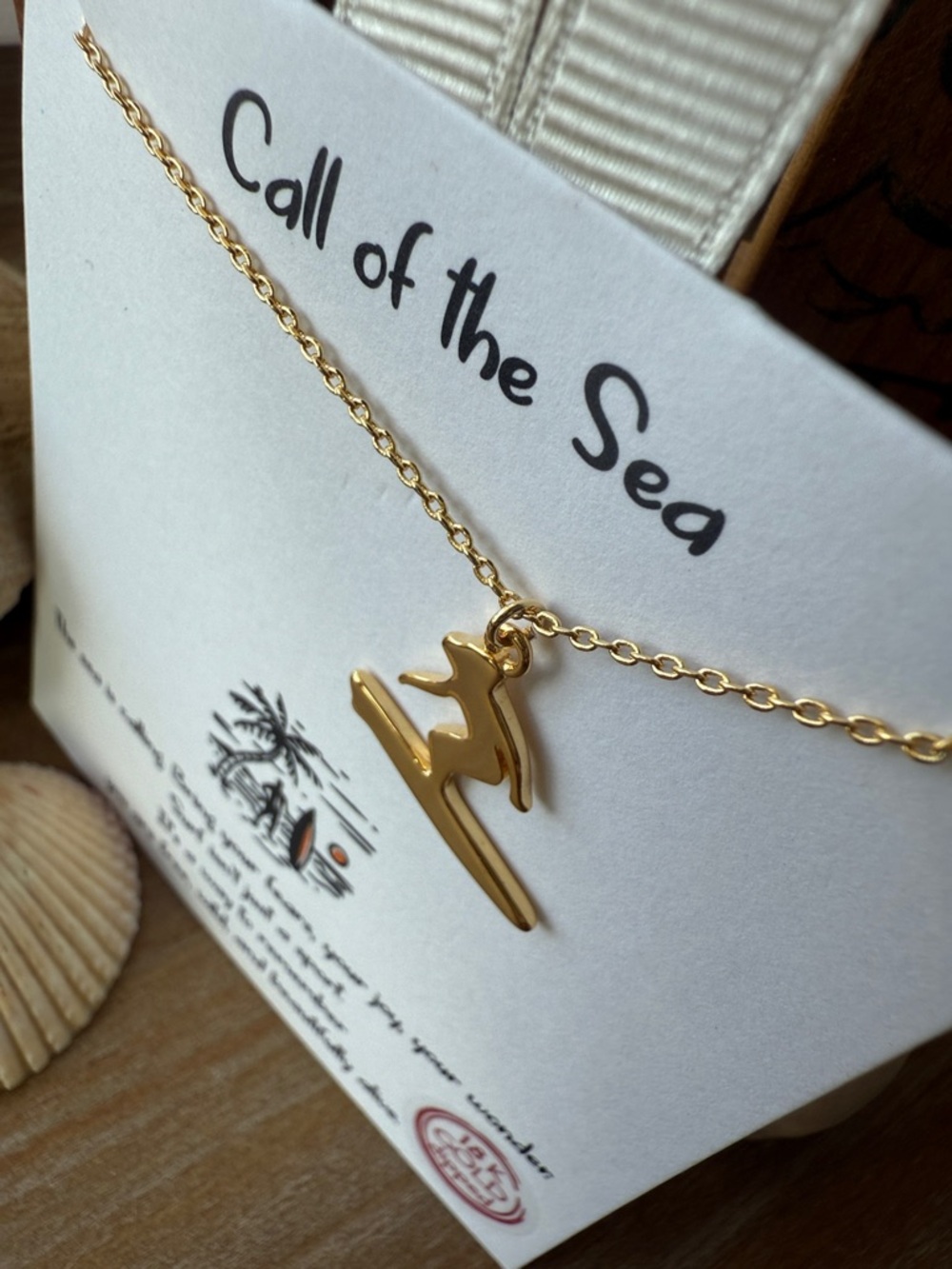 Gold Surfer Pendant Necklace - Picture 13 of 14